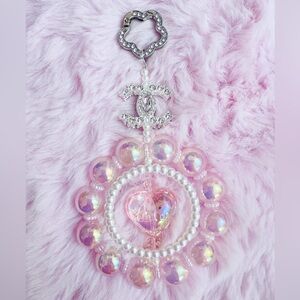 Chanel Iridescent Pink and Silver Pendant